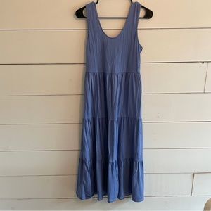J. Crew tiered maxi dress blue